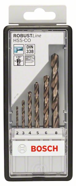 Bosch 6-delni Robust Line komplet burgija za metal HSS-Co, 2–8 mm 2607019924