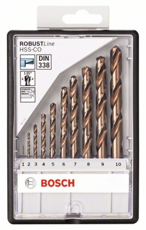 Bosch 10-delni Robust Line komplet burgija za metal HSS-Co, 1–10 mm 2607019925