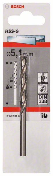 Bosch Burgija za metal HSS-G, DIN 338 2608585923