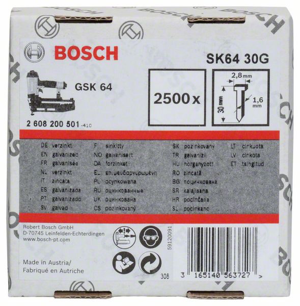 Bosch Ravni ekser sa upuštenom glavom SK64 30G 2608200501