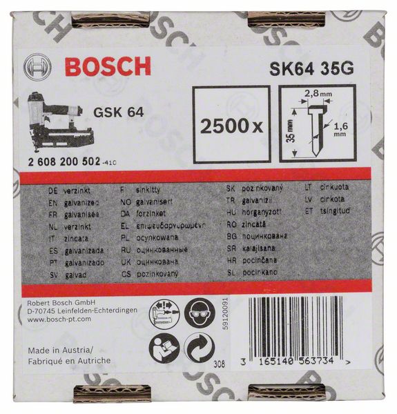 Bosch Ravni ekser sa upuštenom glavom SK64 35G 2608200502