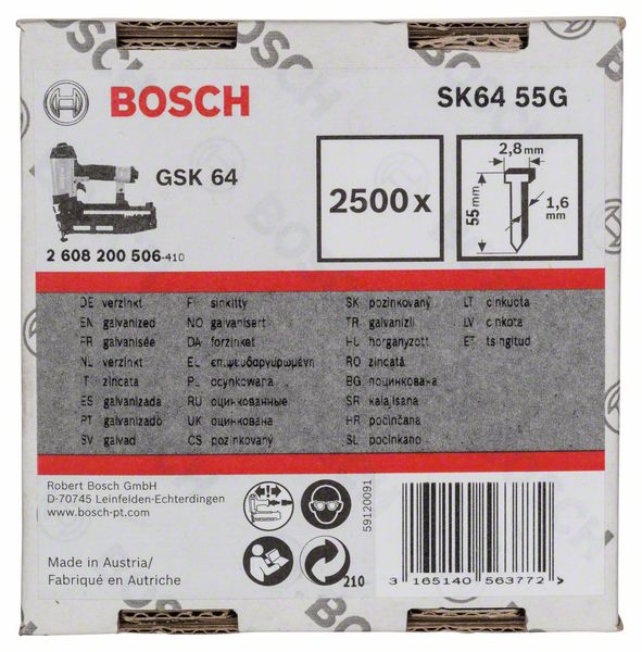 Bosch Ravni ekser sa upuštenom glavom SK64 55G 2608200506