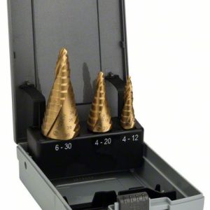 Bosch 3-delni komplet HSS-TiN stepenastih burgija, 4–12/4–20/6–30 2608587432