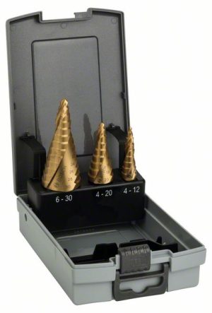 Bosch 3-delni komplet HSS-TiN stepenastih burgija, 4–12/4–20/6–30 2608587432
