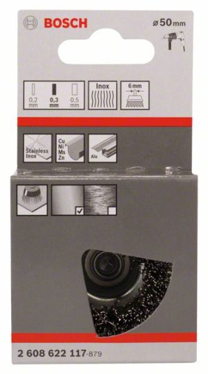 Bosch Talasasta obodna četka 50x0,3 mm, nerđajuća 2608622117