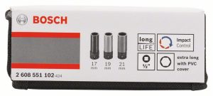 Bosch 3-delni komplet nasadnih ključeva, 17/19/21 mm 2608551102