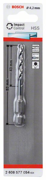 Bosch HSS spiralna burgija sa šestostranim prihvatom 4,2mm 2608577054