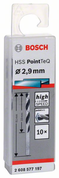 Bosch HSS spiralna burgija PointTeQ 2,9 mm 2608577197