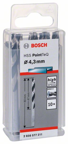 Bosch HSS spiralna burgija PointTeQ 4,3 mm 2608577211