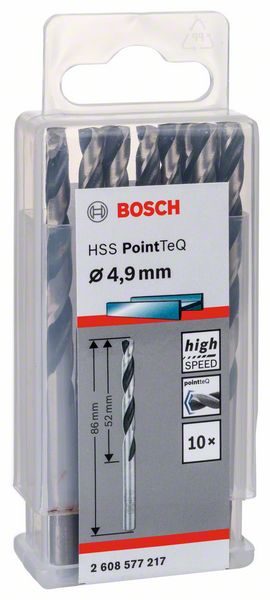 Bosch HSS spiralna burgija PointTeQ 4,9 mm 2608577217
