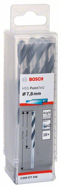 Bosch HSS spiralna burgija PointTeQ 7,8 mm 2608577246