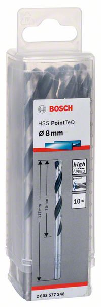 Bosch HSS spiralna burgija PointTeQ 8,0 mm 2608577248