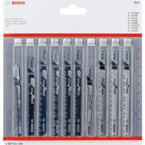 Bosch 10-delni komplet listova ubodne testere sa T držačem, Wood 2607011169