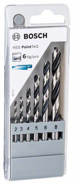 Bosch Komplet HSS spiralnih burgija PointTeQ, 6 delova, 2–8 mm 2608577346