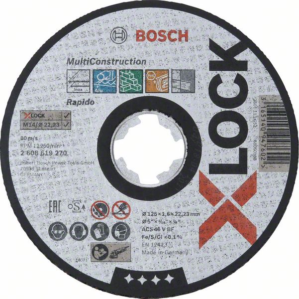 Bosch X-LOCK Multi Material 125x1,6x22,23, ravno sečenje 2608619270