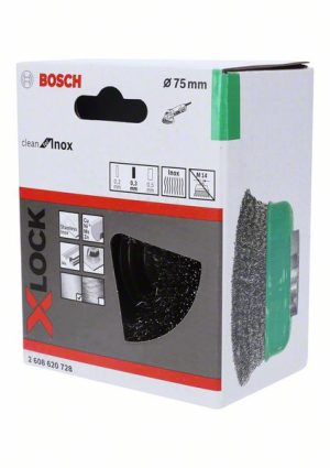 Bosch X-LOCK talasasta lončasta četka 75 nerđajući čelik 2608620728