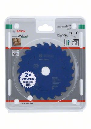 Bosch Expert for Wood list kružne testere za akumulatorske testere 136x1.5/1x20 T24 2608644498