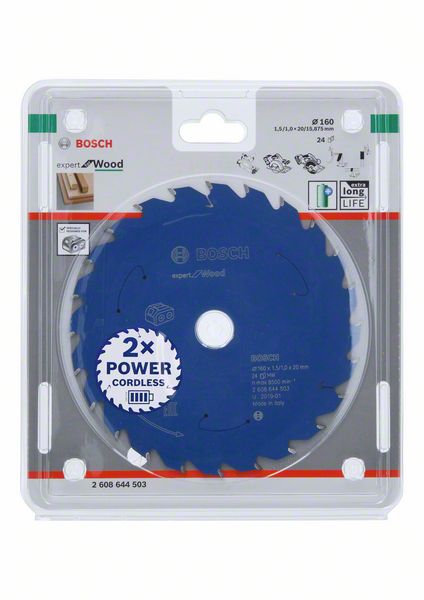 Bosch Expert for Wood list kružne testere za akumulatorske testere 160x1.5/1x20 T24 2608644503