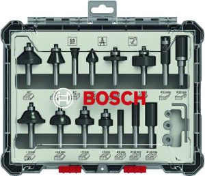 Bosch Komplet raznih glodala, 15 komada, držač od 8 mm 2607017472