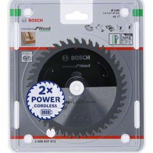 Bosch Akülü daire testereler için Standard for Wood Daire Testere Bıçağı 140x1,5/1x20 T42 2608837672