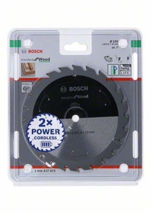 Bosch Akülü daire testereler için Standard for Wood Daire Testere Bıçağı 150x1,6/1x10 T24 2608837673