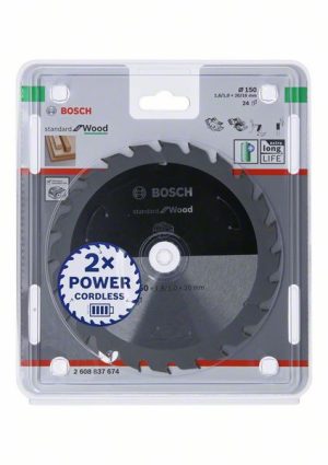 Bosch Akülü daire testereler için Standard for Wood Daire Testere Bıçağı 150x1,6/1x20 T24 2608837674