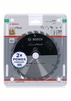 Bosch Akülü daire testereler için Standard for Wood Daire Testere Bıçağı 160x1,5/1x20 T24 2608837676