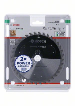 Bosch Akülü daire testereler için Standard for Wood Daire Testere Bıçağı 160x1,5/1x20 T36 2608837677