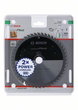 Bosch Akülü daire testereler için Standard for Wood Daire Testere Bıçağı 165x1,5/1x20 T48 2608837687