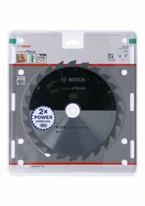 Bosch Standard for Wood list kružne testere za akumulatorske testere 216x1.7/1.2x30 T24 2608837721