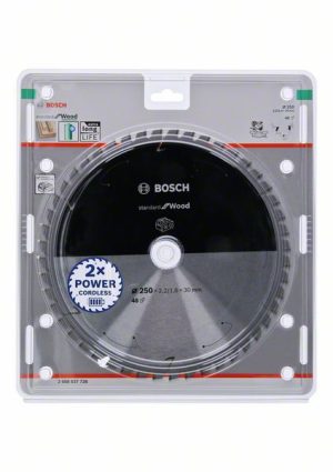 Bosch Akülü daire testereler için Standard for Wood Daire Testere Bıçağı 250x2,2/1,6x30 T48 2608837728