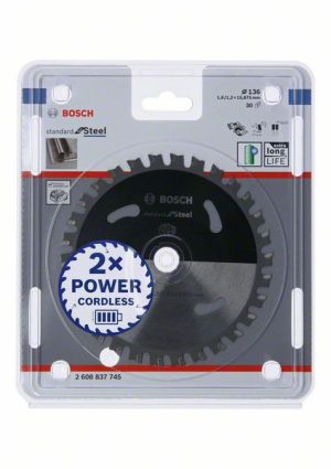 Bosch Standard for Steel list kružne testere za akumulatorske testere 136x1.6/1.2x15.875 T30 2608837745