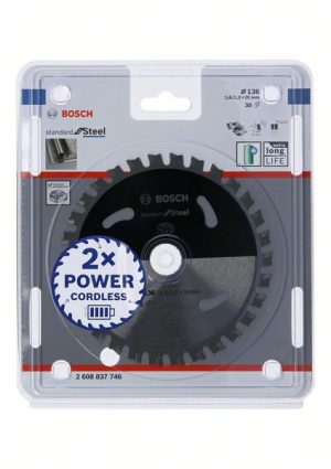 Bosch Standard for Steel list kružne testere za akumulatorske testere 136x1.6/1.2x20 T30 2608837746