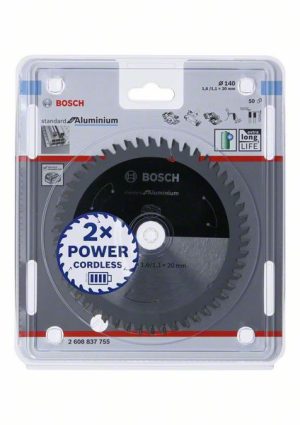 Bosch Akülü daire testereler için Standard for Aluminium Daire Testere Bıçağı 140x1,6/1,1x20 T50 2608837755