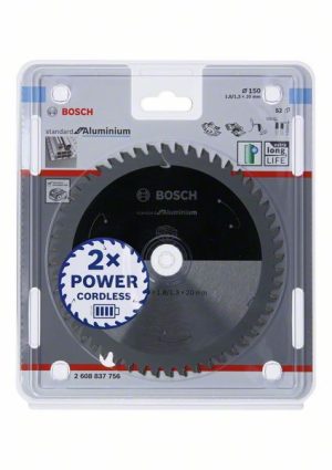 Bosch Akülü daire testereler için Standard for Aluminium Daire Testere Bıçağı 150x1,8/1,3x20 T52 2608837756