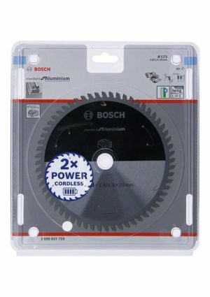 Bosch Akülü daire testereler için Standard for Aluminium Daire Testere Bıçağı 173x1,8/1,3x20 T60 2608837759