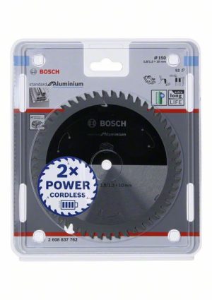 Bosch Akülü daire testereler için Standard for Aluminium Daire Testere Bıçağı 150x1,8/1,3x10 T52 2608837762