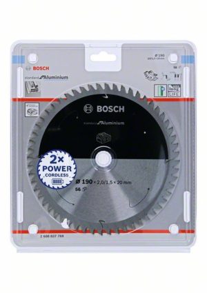 Bosch Akülü daire testereler için Standard for Aluminium Daire Testere Bıçağı 190x2/1,5x20 T56 2608837769