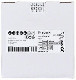 Bosch X-LOCK vlaknaste brusne ploče, Ø125 mm, G 24, R574, Best for Metal, 1 komad 2608619159