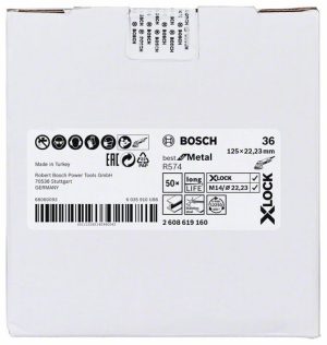 Bosch X-LOCK vlaknaste brusne ploče, Ø125 mm, G 36, R574, Best for Metal, 1 komad 2608619160