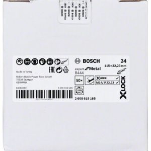 Bosch X-LOCK vlaknaste brusne ploče, Ø115 mm, G 24, R444, Expert for Metal, 1 komad 2608619165
