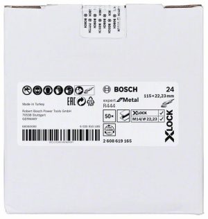Bosch X-LOCK vlaknaste brusne ploče, Ø115 mm, G 24, R444, Expert for Metal, 1 komad 2608619165