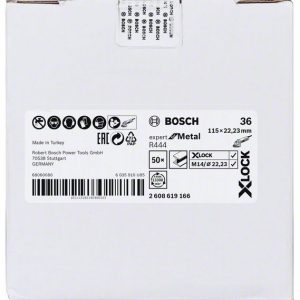 Bosch X-LOCK vlaknaste brusne ploče, Ø115 mm, G 36, R444, Expert for Metal, 1 komad 2608619166