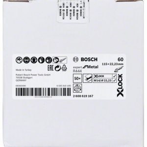 Bosch X-LOCK vlaknaste brusne ploče, Ø115 mm, G 60, R444, Expert for Metal, 1 komad 2608619167
