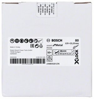 Bosch X-LOCK vlaknaste brusne ploče, Ø125 mm, G 80, R444, Expert for Metal, 1 komad 2608619174
