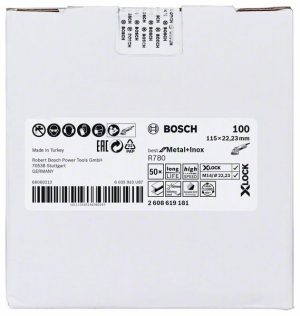 Bosch X-LOCK vlaknasta ploča, 115 mm, G100, zvezdasta rupa, R780 Best for Metal + Inox 2608619181