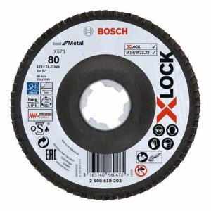 Bosch X-LOCK lamelne ploče, verzija pod uglom, vlaknasta ploča, Ø125 mm, G 80, X571, Best for Metal, 1 komad 2608619203
