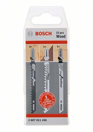 Bosch 15-delni komplet listova ubodne testere sa T držačem za drvo 2607011436