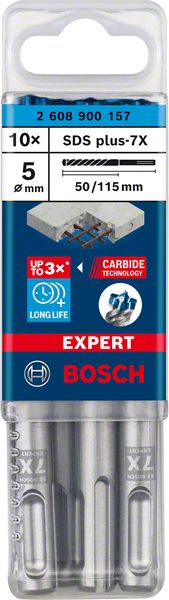 Bosch EXPERT SDS plus-7X burgija za udarne bušilice od 5 x 50 x 115 mm, 10 delova 2608900157