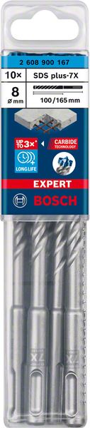 Bosch EXPERT SDS plus-7X burgija za udarne bušilice od 8 x 100 x 165 mm, 10 delova 2608900167